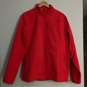 Under Armour XL Infrared Soft Shell Jacket, Fitted, Full Zip, Red, Cold Gear.